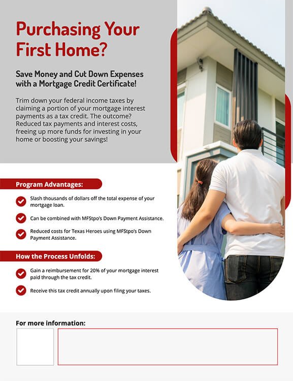 Texas Mortgage Programs for First Time Homebuyers (1 Field)
